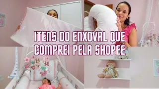 Itens do enxoval da bebê que comprei pela shopee