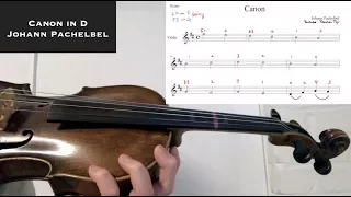 How to Play Canon in D on Violin Sheet Music w. Violin Tabs