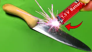 Great Idea for Repairing Knife With 1.5V Battery that Even Master Had To Learn