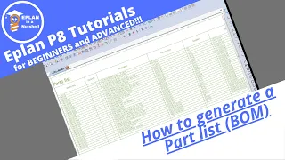 EPLAN P8 Tutorial:How to generate a part list (BOM) in EPLAN