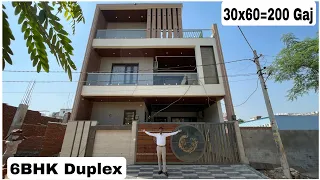 30x60=200 Gaj 6BHK Duplex ♥️🏠 Lift- theater- Rooftop -waters borewell 👌Fully Furnished House tour