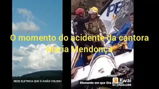 o momento do acidente de cantora Maria Mendonça