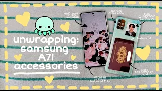 [silent vlog] unwrapping samsung a71 phone aesthetic accessories with eng sub 🌸💜 #samsung #unboxing