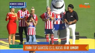 La presentacion de juanfer kingtero como nuevo goleador del junior