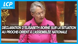 Déclaration d’Élisabeth Borne sur la situation au Proche Orient à l’Assemblée nationale