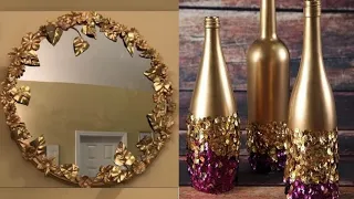 DIY Mirror Decor | Bottle Decor With  Sequins | Wall Mirror decor Ideas | @ZardosiTutorial