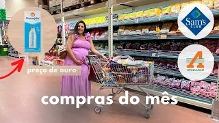 Compras do Mês 🛒 de Abril para 3 pessoas no atacadista e Sam's Club | Gastei MAIS de 800 reais 😱