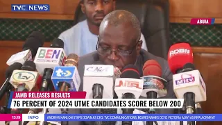 Jamb Releases Result: 78 Percent Of 2024 UTME Candidates Score Below 200