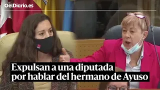 La presidenta de la Asamblea expulsa a una diputada del PSOE por mencionar al hermano de Ayuso
