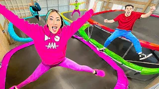 LAST TO LEAVE THE TRAMPOLINE PARK WINS!!