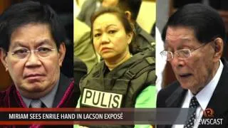 Miriam sees Enrile hand in Lacson exposé