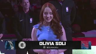 Olivia Soli Performing the National Anthem at the L.A. Clippers Game | 2023