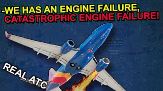 CATASTROPHIC ENGINE FAILURE. Pilots and ATC did an amazing job. REAL ATC