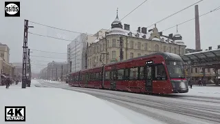 Snowfall in Tampere Finland❄️🌨☃️Christmas Season Walk in the City Center (December 2022)