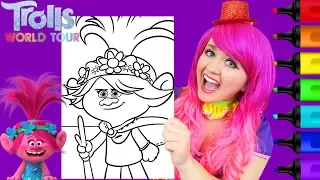 Coloring Queen Poppy Trolls 2 World Tour Coloring Page Prismacolor Markers | KiMMi THE CLOWN