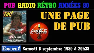 PUB RADIO RETRO UNE PAGE DE PUB SUR EUROPE 1 samedi 6 septembre 1980 à 20h28 OK MAGAZINE COCA COLA