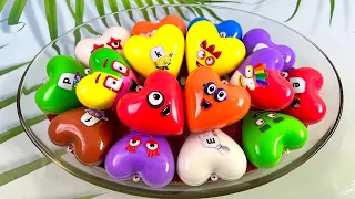 Numberblocks - Looking All Clay with Mini Hearts Coloring! Satisfying Slime Video ASMR