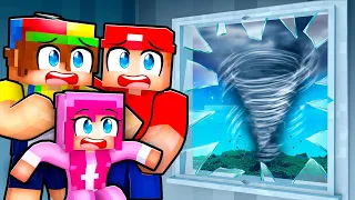 We Survived A TORNADO In Minecraft!