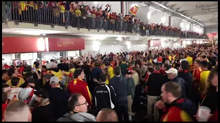 Supporters Lensois en Delacourt après la victoire contre Marseille