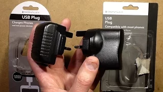 Poundland USB charger comparison.  2016