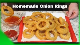 Crispy Homemade BEER BATTER Onion Rings!  (Watch out for Sheila)