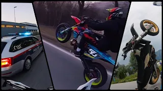 Supermoto 2021 | Wheelies +Crash +Police