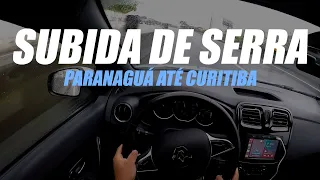 SUBINDO A SERRA DE PARANAGUÁ COM O RENAULT LOGAN ICONIC | CHUVA E NEBLINA