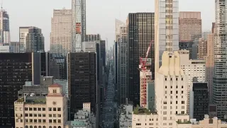 Billionaires row, Midtown New York. NYC drone.