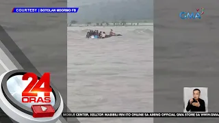 8 guro na nahirapang tumawid sa umaapaw na Malumboy River, nasagip | 24 Oras