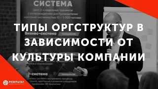 Типы оргструктур в зависимости от культуры компании