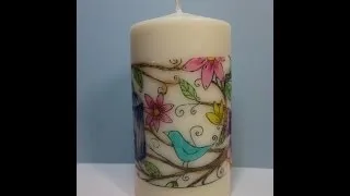 Rubber Stamping on a Candle Tutorial