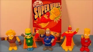 2013 THE SIMPSONS SUPER HEROES EUROPEAN SET OF 6 BURGER KING COLLECTION VIDEO REVIEW