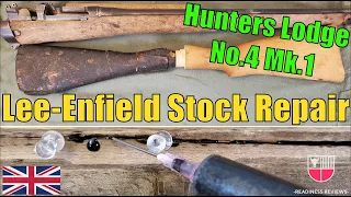 HUNTERS LODGE No.4 Enfield Restoration CRACKED STOCK REPAIR Acraglas & Fitting Surplus NOS Buttstock