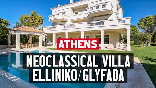 Living in Greece. Touring a neoclassical greek villa in Glyfada, Athens, next to Ellinikon Park