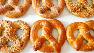 Soft Pretzels (Original, Almond, Cinnamon) 소프트 프레즐 만들기 Auntie Anne's Pretzel copycat recipe | Kkuume