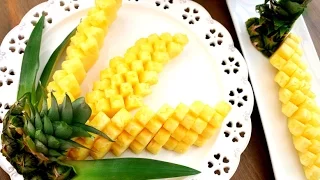 How To Cut and Serve Pineapple 🍍🍍🍍 The Most Satisfying Video Ever