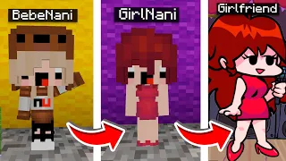 BEBENANI SE CONVIERTE EN GIRLFRIEND!! 😱🔪 - DE FNF (Friday Night Funkin) EN MINECRAFT