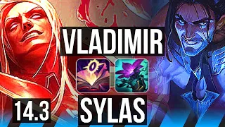 VLAD vs SYLAS (MID) | 10/1/9, 500+ games, Godlike, Rank 12 Vlad | EUW Grandmaster | 14.3