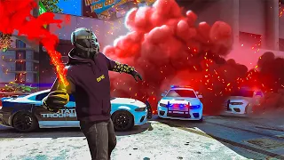 Using Smoke Bombs To Escape Cops In GTA 5 RP