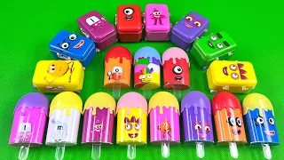 Finding Numberblocks with CLAY inside Ice Cream, Suitcase Coloring! Satisfying ASMR Videos