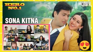 Sona Kitna Sona Hai | Govinda | Karisma Kapoor | Hero No.1 || Music Video | Reaction Mashup