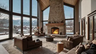 Cozy Fireplace Ambience: 6 Hours of Snowstorm Sounds & Crackling Fire for Relaxation and Sleep.