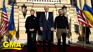 Biden to meet with world leaders after surprise Ukraine visit l GMA