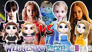 💖😘My Talking Angela 2 😍🥰/ Wednesday Addams And Enid Sinclair Vs Elsa Queen And M3gan Doll Vs Angela