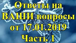 Ответы на ВАШИ вопросы от 17.01.2019. Часть 1.