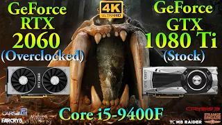 GeForce RTX 2060 OC vs GTX 1080 Ti Stock | Intel Core i5 9400F @4.1GHz | Tested in 4K PC Gameplay