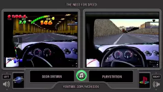 The Need for Speed (Sega Saturn vs Playstation) Side by Side - Comparison