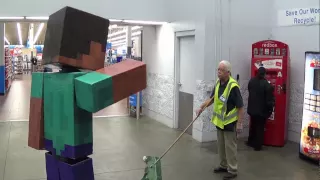 Real Life Minecraft Steve Visits Walmart