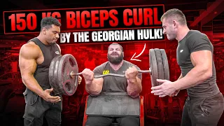 OMG! 330lbs/150 KG BICEPS CURLS WITH LEVAN SAGINASHVILI AND IRAKLI ZIRAKASHVILI