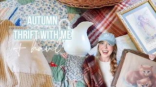 HUGE FALL THRIFT WITH ME + HAUL 🍂 autumn thrift finds!